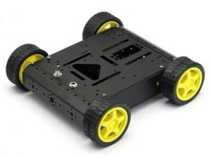 SainSmart 4WD Drive Aluminum Mobile Car (Black) Robot Platform for Arduino ROB36