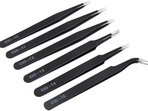 6 pcs All Purpose Precision Tweezer Set Stainless Steel Anti Static Tool Kit COM55, R27