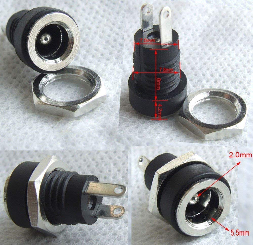 DC Power Supply Jack Socket 5.5 x 2.1mm Female