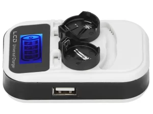 LIR2032 LIR2025 LIR2016 3.6V Rechargeable Lithium Coin Button Battery Charger With Smart LCD Indicator 2-Slot COM21