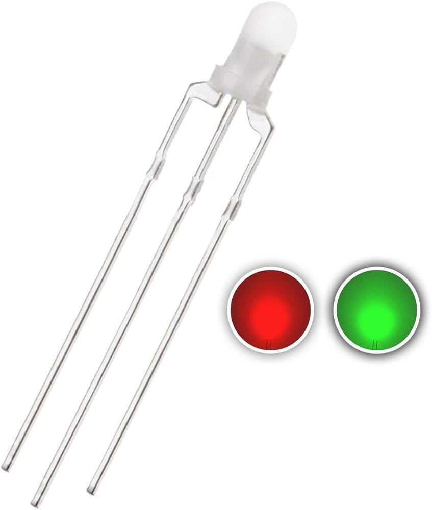 3mm LED Lamp dual colour(Bi color) red-green common cathode COM14