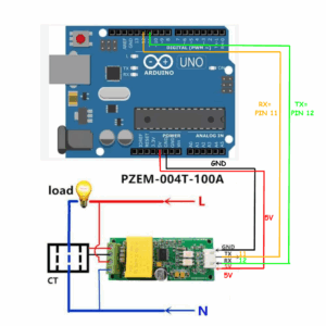 PZEM-004T module with Arduino Uno