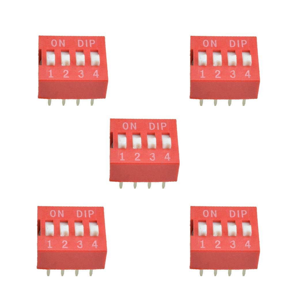 2 Row 8 Pin 4P Positions 2.54mm Pitch DIP Switch Red COM23 - Image 2