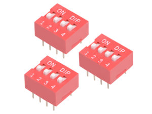 2 Row 8 Pin 4P Positions 2.54mm Pitch DIP Switch Red COM23