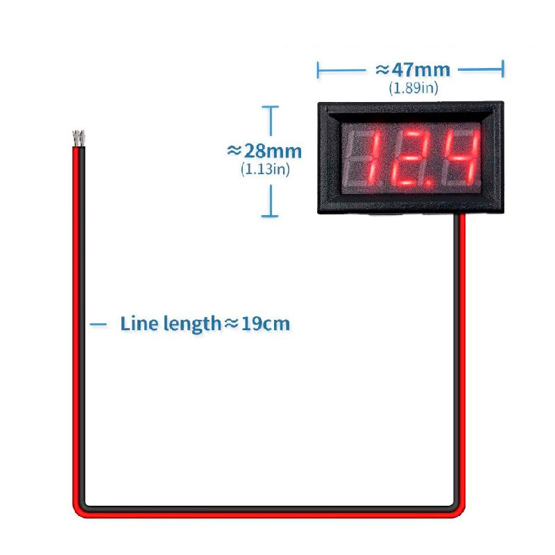 DC 3.5-30V Digital Car Voltmeter Automotive Voltage Meter Red COM34, R35 - Image 3