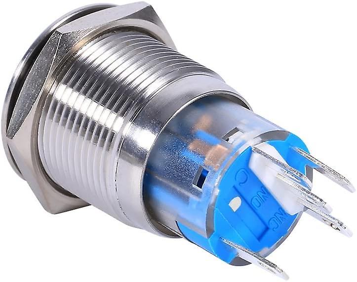 19mm Push Button Switch LED Light Waterproof Latching Self-lock Fixation Power Pressing 12V-24V COM34 ,R34 - Image 2