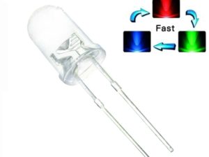F5 5mm RGB Colorful Fast Flash LED Light Emitting Diode Round Head 2 Pin Three Colors COM22 , R22