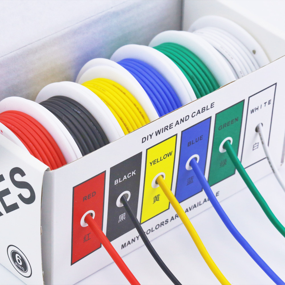 24 AWG Flexible Silicone Electric Wire Tinned Copper Insulated Stranded Hook up Wires COM37