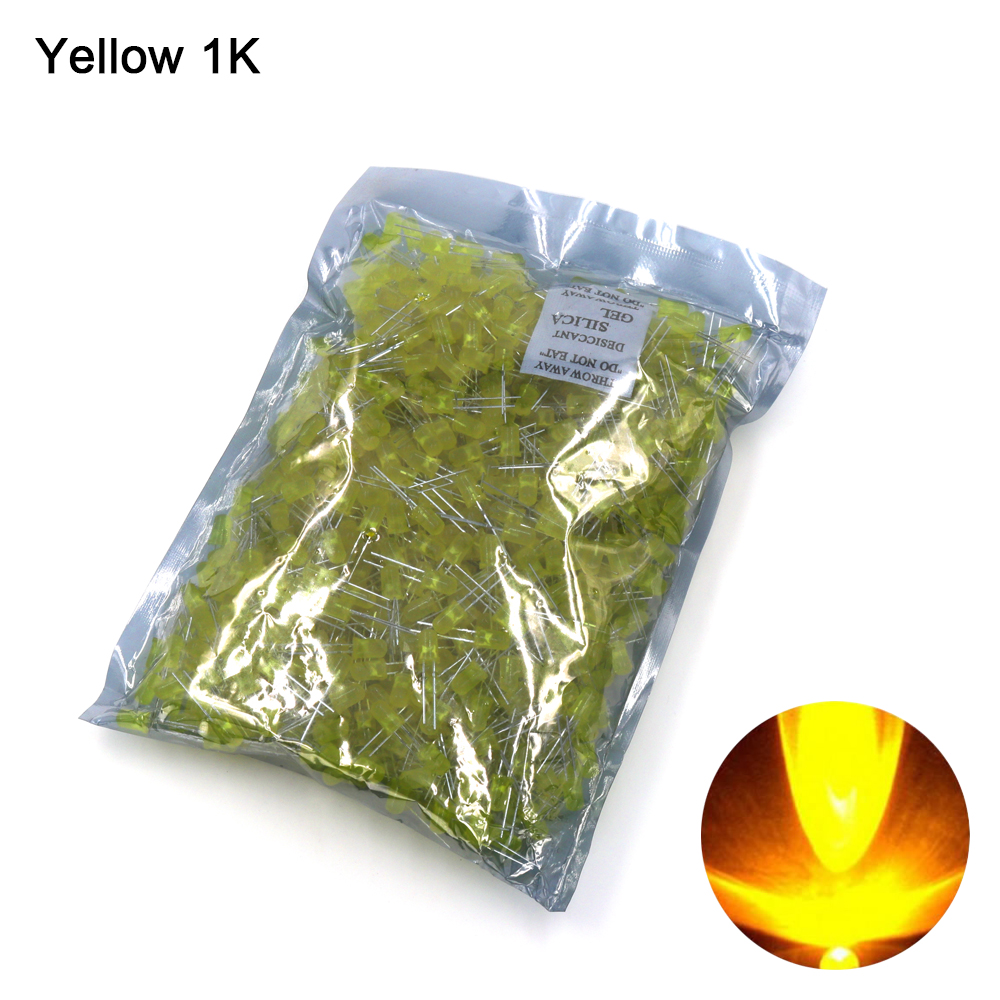 5mm Light Emitting Diode LED – Yellow 1000pcs COM22 - Image 2