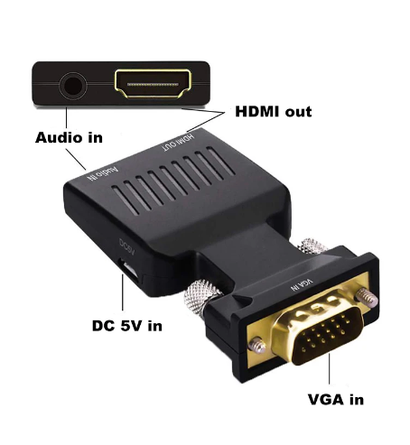 VGA Male to HDMI-compatible Female Converter with Audio Cables 480P/720P/1080P for PS3/4 HDTV Monitor Projector PC Laptop TV-Box COM35, R28 - Image 2