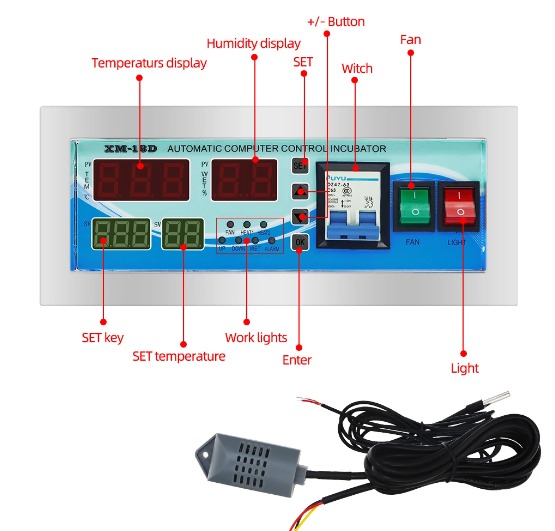 HZ-18M/XM-18D Temperature and Humidity Controller Automatic Poultry Incubator COM37, R21 - Image 2