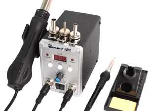 8586 760W 220V 2 in 1 Soldering Station Hot Air Gun SMD BGA Rework Desoldering Tools COM61,R21