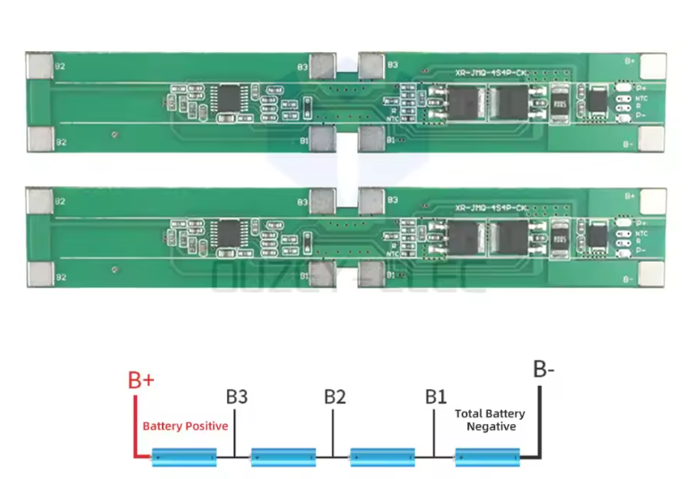 4 series 14.8V continuous 7A lithium battery protection board COM51 - Image 2