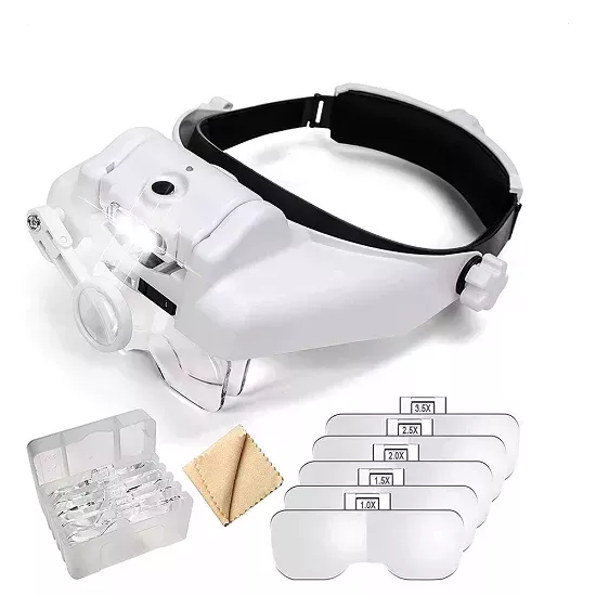 USB Rechargeable Illuminated Headband Magnifying Glass